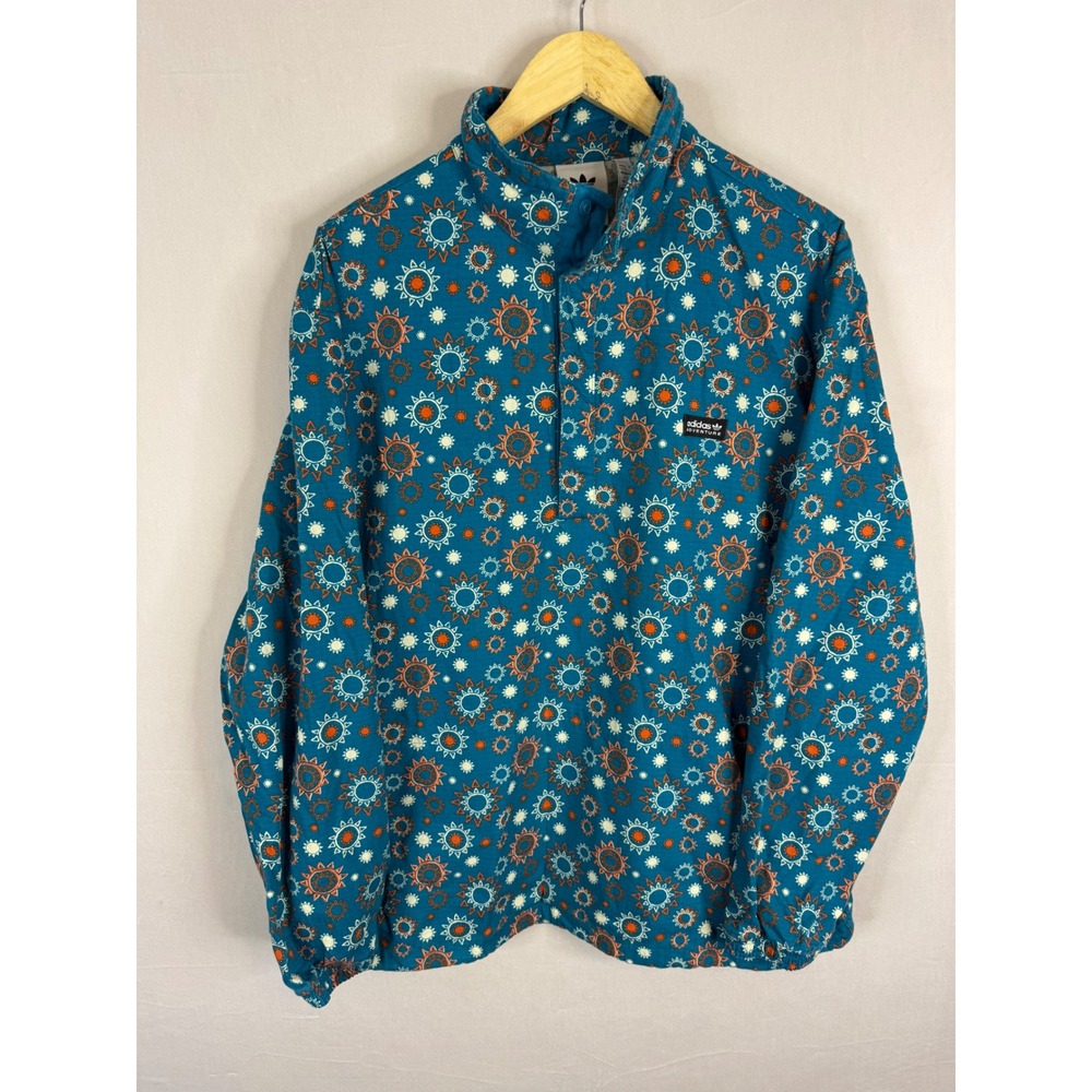 Adidas Adventure‎ Sun Print Half-Snap Pullover Blue HR4273 Mens 2XL